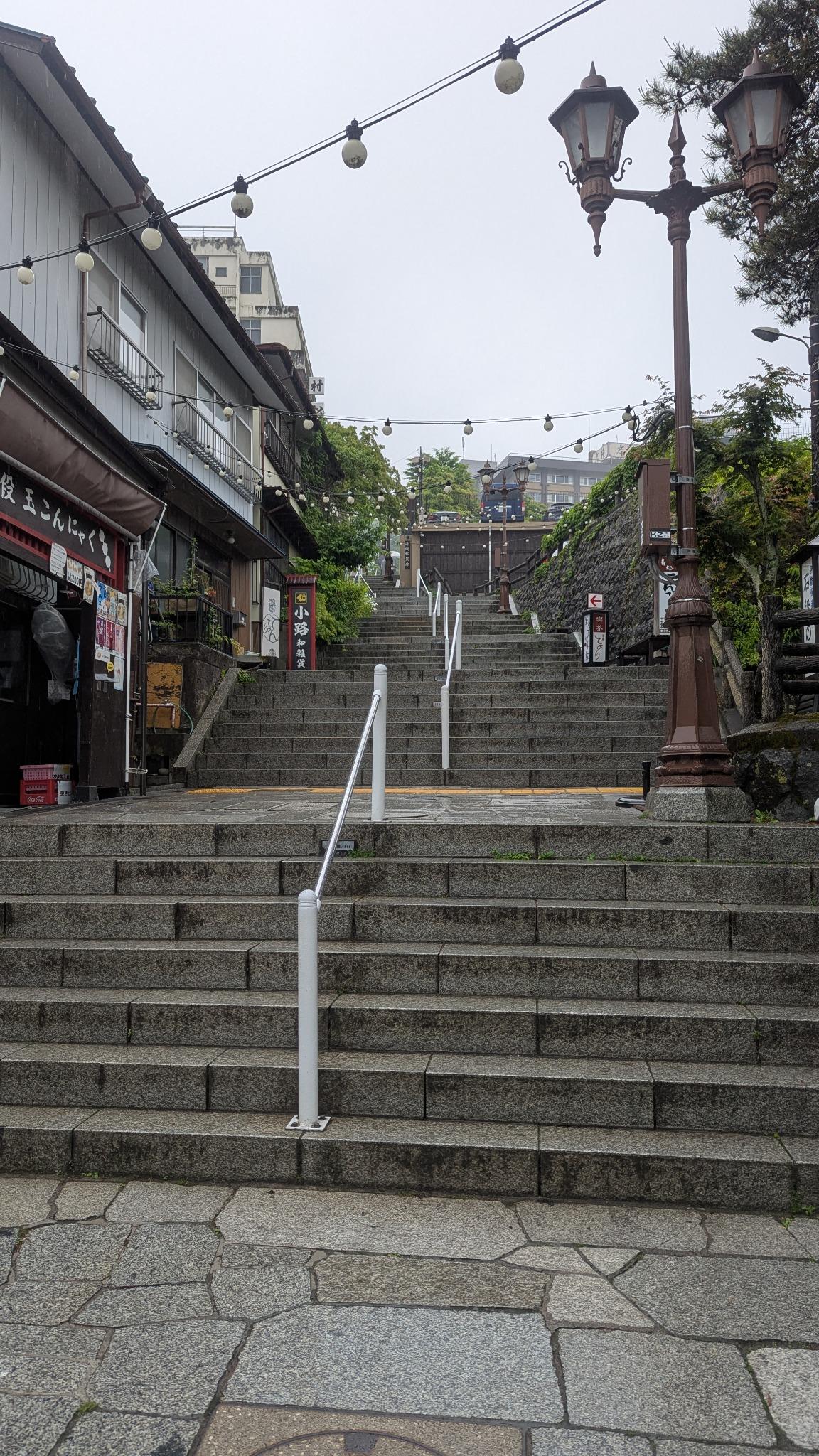 Ikaho's stone-step street, the defining approach to the shrine.